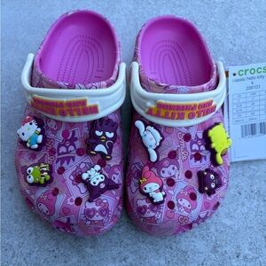 CROCS Kids Pink Hello Kitty Slippers